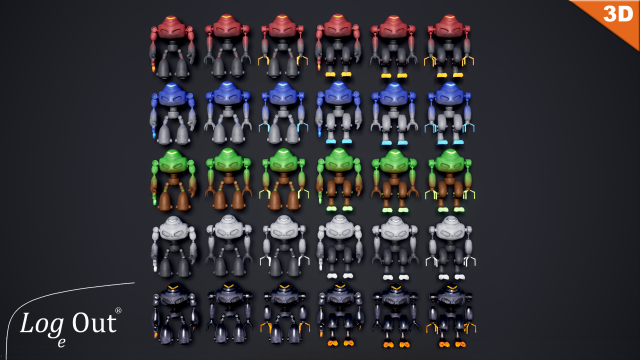 elemental robots pack Modelo 3D .c4d .max .obj .3ds .fbx .stl .blend 