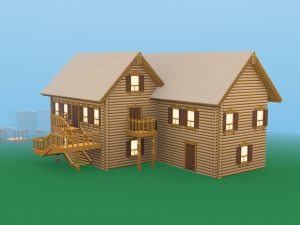 modular wooden cottage Modelo 3D