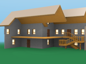 modular wooden cottage 3D-Modell