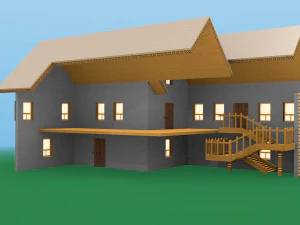 modular wooden cottage 3D Model