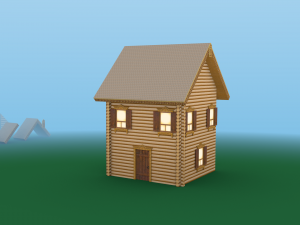 modular wooden cottage 3D-Modell