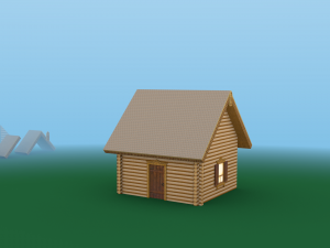 modular wooden cottage 3D-Modell