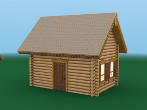 modular wooden cottage 3D-Modell