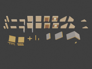 modular wooden cottage 3D-Modell