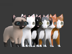 chibi cat v1 3D-Modell