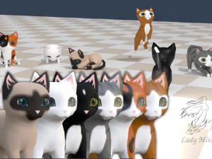 Chibi-Katze v1 3D Modell