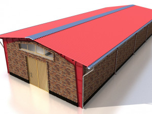 Industrial shed Model 3D