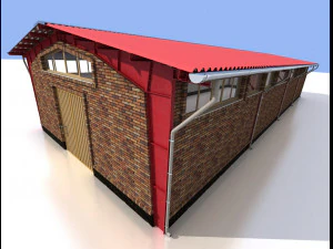 Industrial shed 3D Model