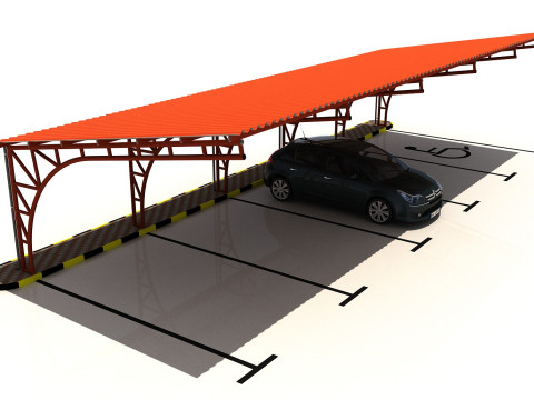 Car shed -CS500X14-A0 3D Model