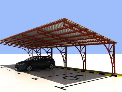 Car shed -CS500X14-A0 Modèle 3D