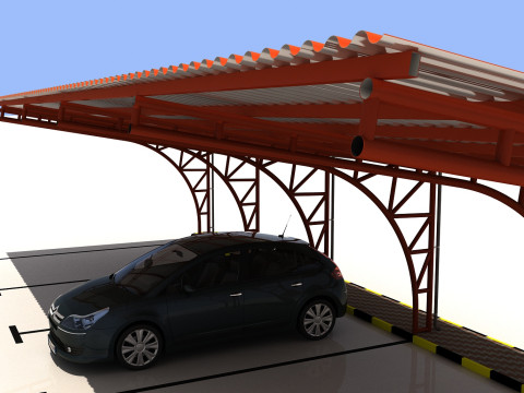Car shed -CS500X14-A0 Modèle 3D