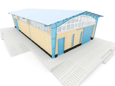 Industrial shed-IS-9x18-A 3D Model