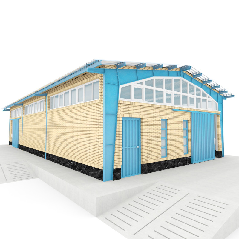 Industrial shed-IS-9x18-A Modello 3D .c4d .max .obj .3ds .fbx .stl .blend 