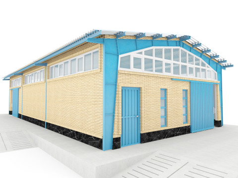 Industrial shed-IS-9x18-A 3D Model