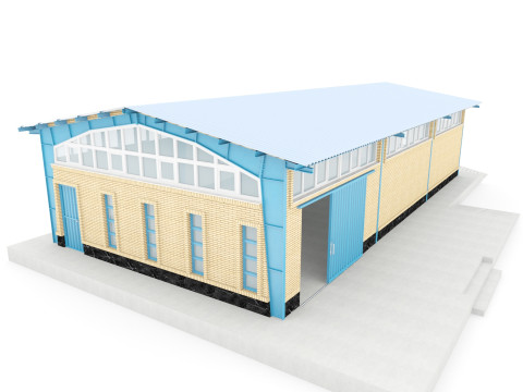 Industrial shed-IS-9x18-A Modello 3D