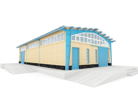 Industrial shed-IS-9x18-A Modello 3D
