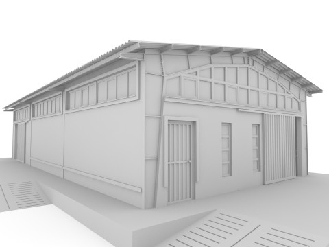 Industrial shed-IS-9x18-A Modello 3D