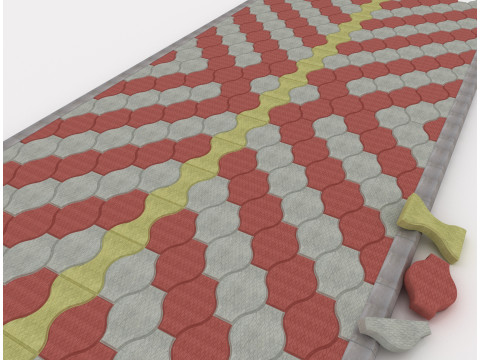 Concrete Block Paving-CBP20x30-A1 3D Model