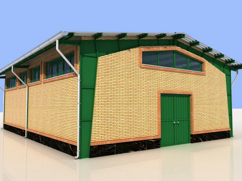 Industrieschuppen -IS9x12A 3D Modell
