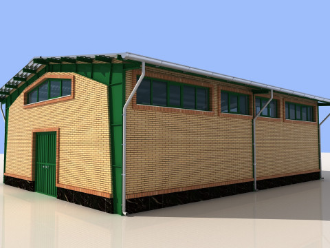 Industrial Shed -IS9x12A Modello 3D