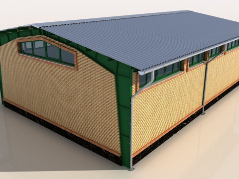 Industrial Shed -IS9x12A Modello 3D