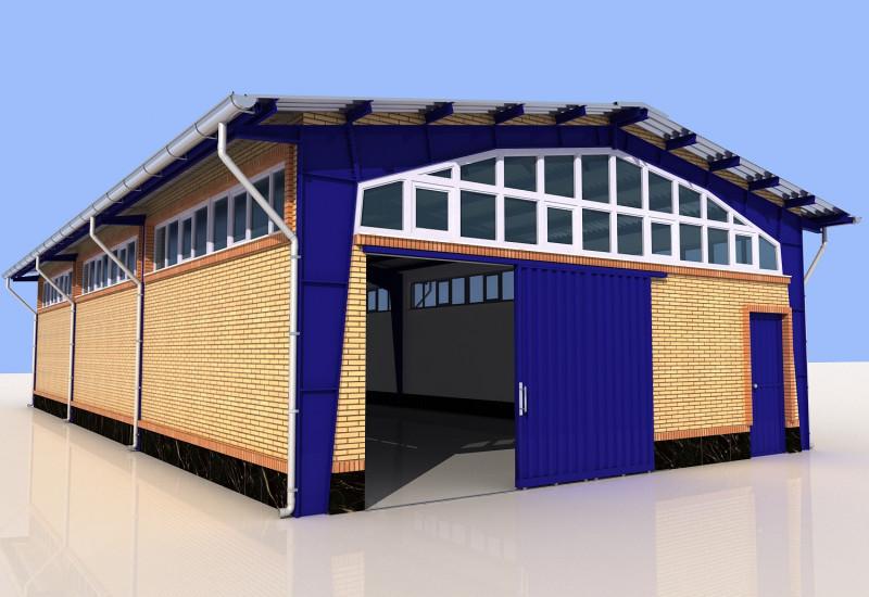 Industrial Shed -IS9x18B 3D 模型 .c4d .max .obj .3ds .fbx .stl .blend 