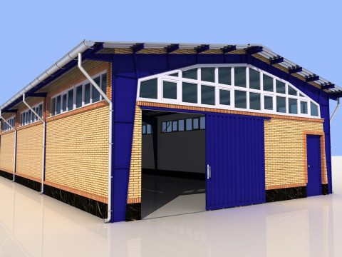 Industrial Shed -IS9x18B 3D Model