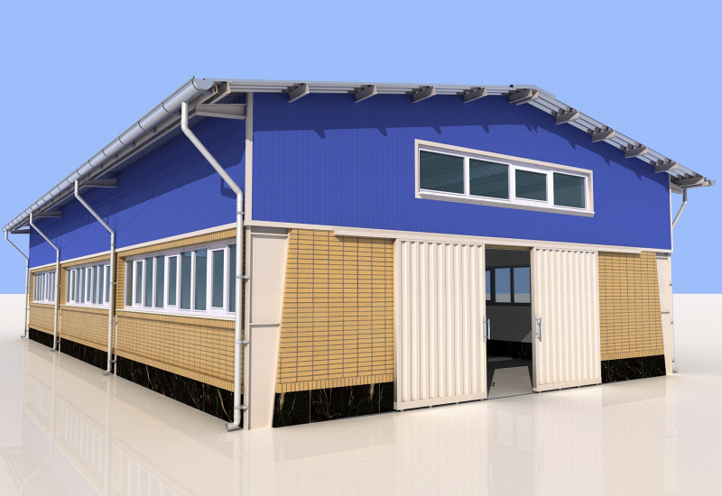Industrial Shed -IS9x18C Modèle 3D .c4d .max .obj .3ds .fbx .stl .blend 