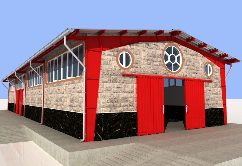 Industrial Shed -IS9x24B 3D Модель .c4d .max .obj .3ds .fbx .stl .blend 