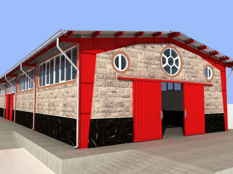 Industrial Shed -IS9x24B 3D Model