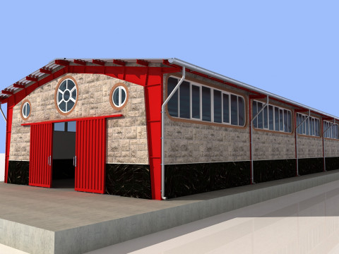 Industrial Shed -IS9x24B 3D Модель