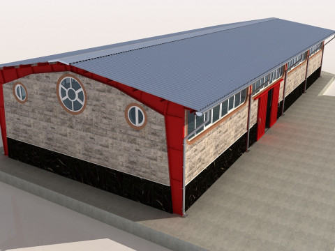 Industrial Shed -IS9x24B 3D Модель