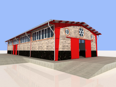 Industrial Shed -IS9x24B 3D Модель