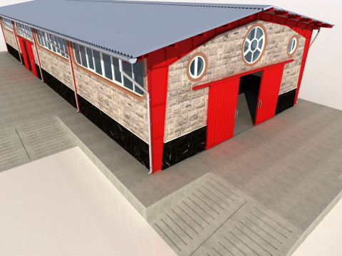Industrial Shed -IS9x24B 3D Модель