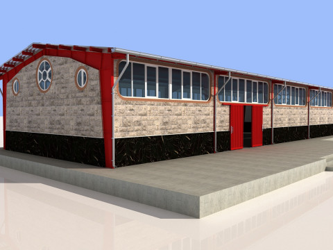 Industrial Shed -IS9x24B 3D Модель
