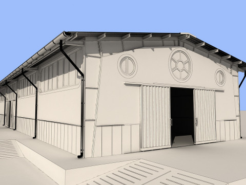 Industrial Shed -IS9x24B 3D Модель