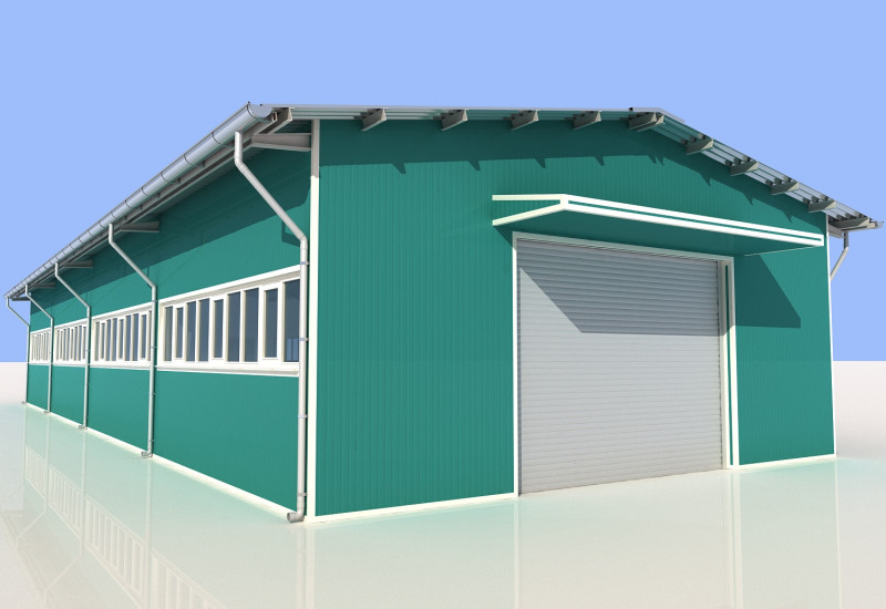 Industrial Shed -IS9x24C 3D 모델 .c4d .max .obj .3ds .fbx .stl .blend 