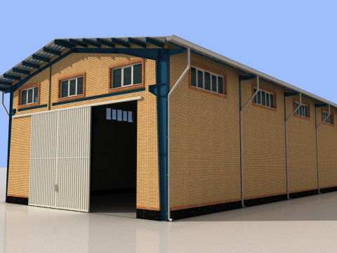 Industrial Shed -IS12x24A 3D Model