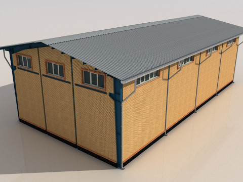 Industrial Shed -IS12x24A 3D Model
