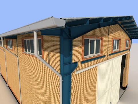 Industrial Shed -IS12x24A 3D Model
