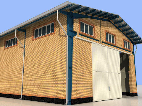Industrial Shed -IS12x24A 3D Model