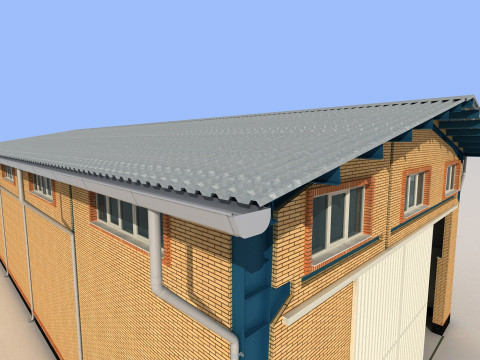 Industrial Shed -IS12x24A 3D Model