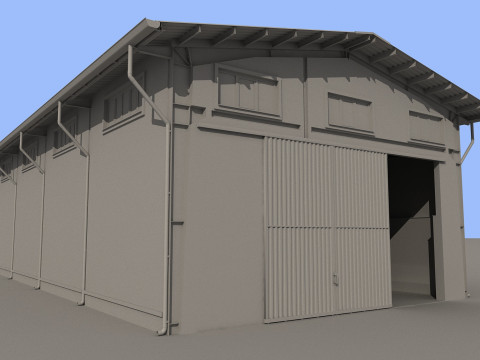 Industrial Shed -IS12x24A 3D Model