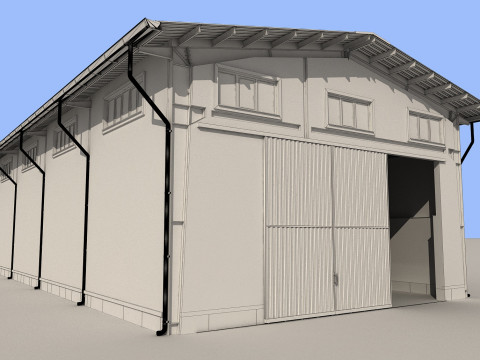 Industrial Shed -IS12x24A 3D Model