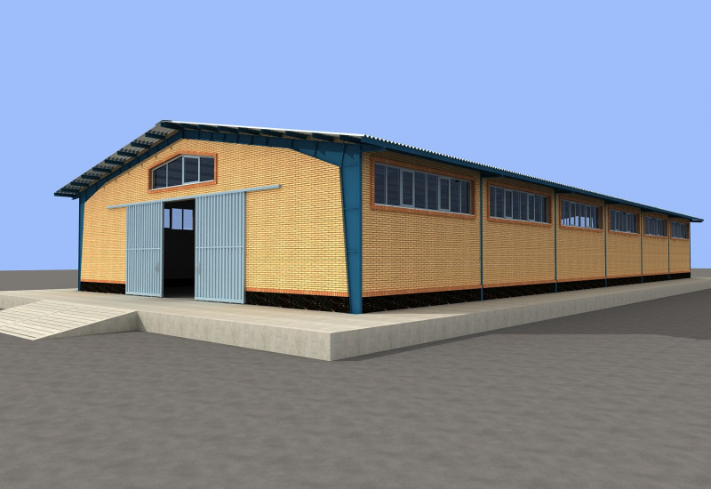 Industrial Shed -IS15x36A 3D Model .c4d .max .obj .3ds .fbx .stl .blend 