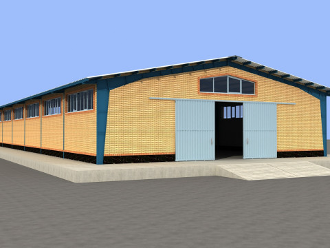 Industrial Shed -IS15x36A 3D Model