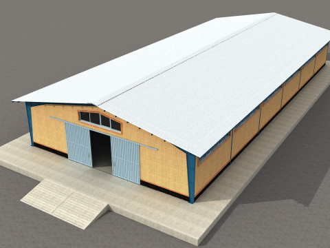 Industrial Shed -IS15x36A 3D Model