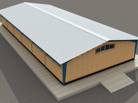 Industrial Shed -IS15x36A 3D Model