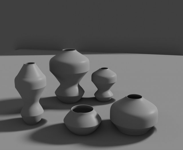 set of vases 3D Model .c4d .max .obj .3ds .fbx .stl .blend 