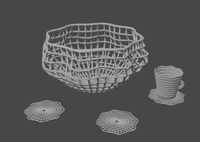 set basket stand cup Modèle 3D .c4d .max .obj .3ds .fbx .stl .blend 